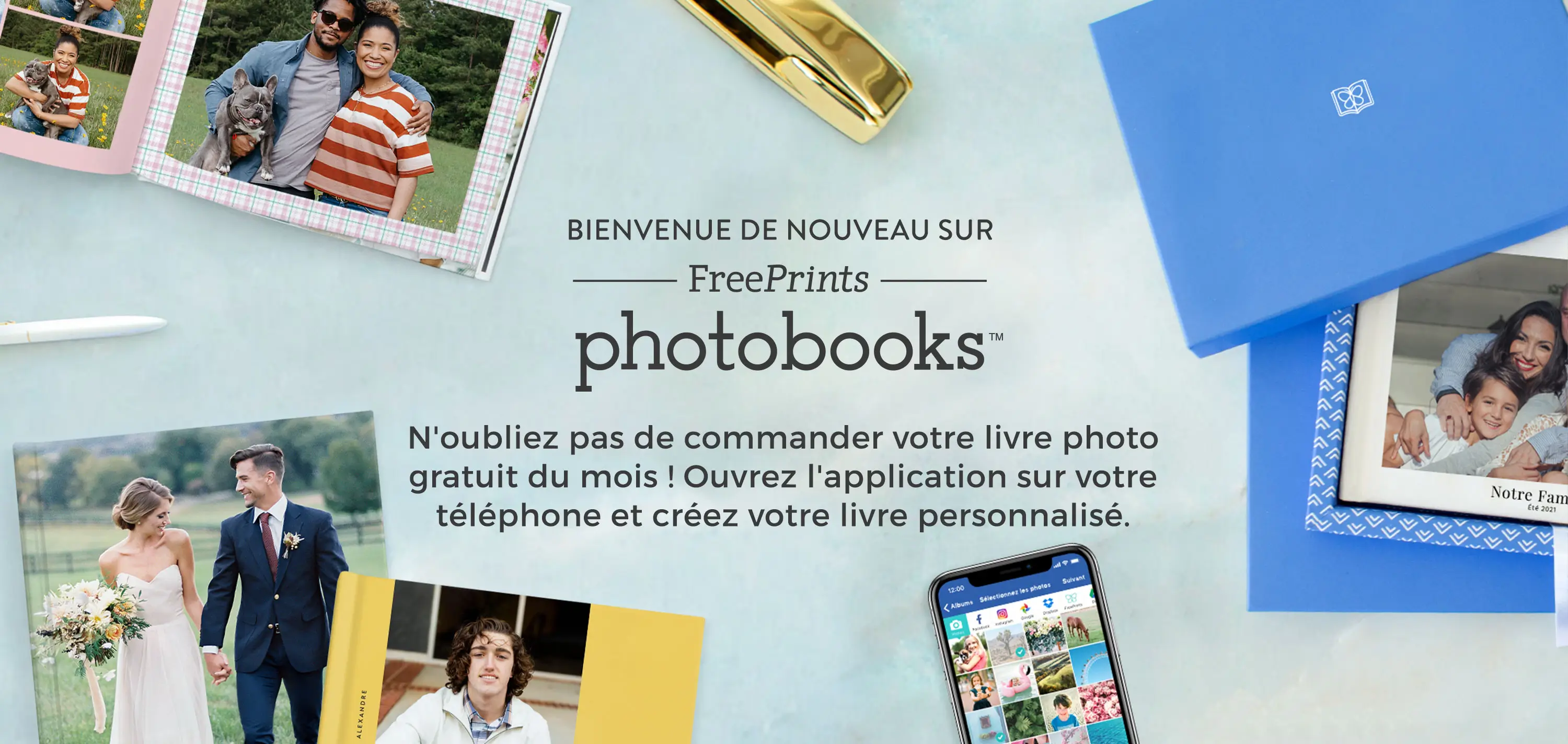 Bienvenue de nouveau sur FreePrints photobooks